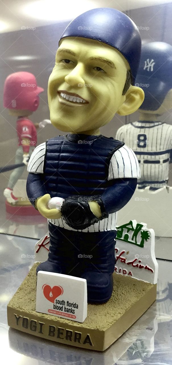 Yogi Berra. Yogi Berra's bobble head at bobble head museum. 