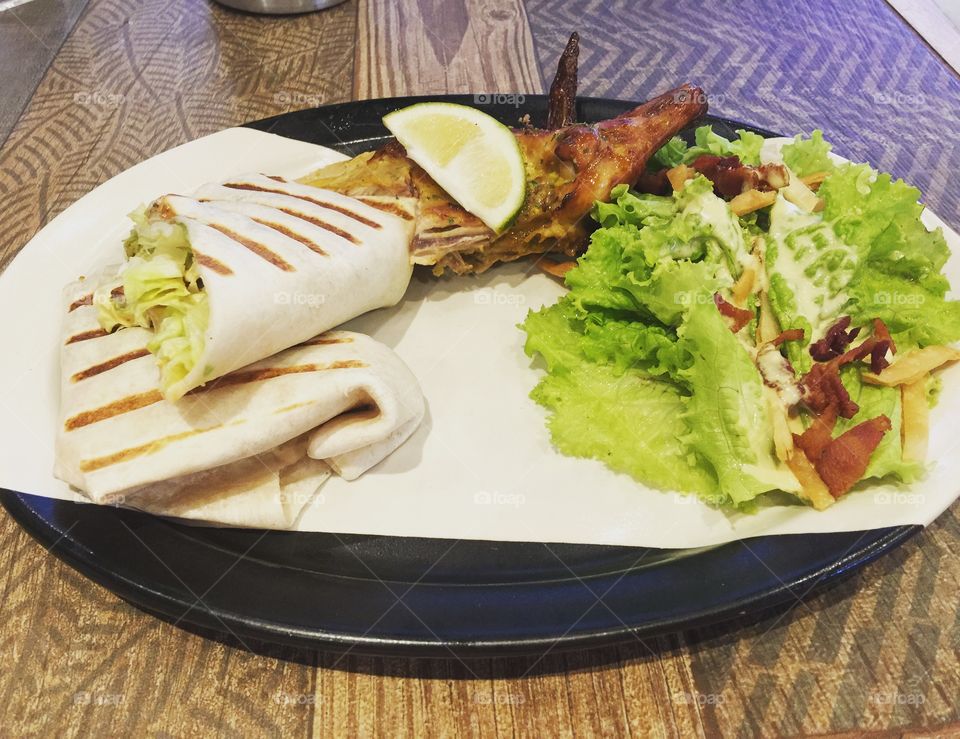 A Healthy Meal Plate at Peri-Peri Charcoal Chicken