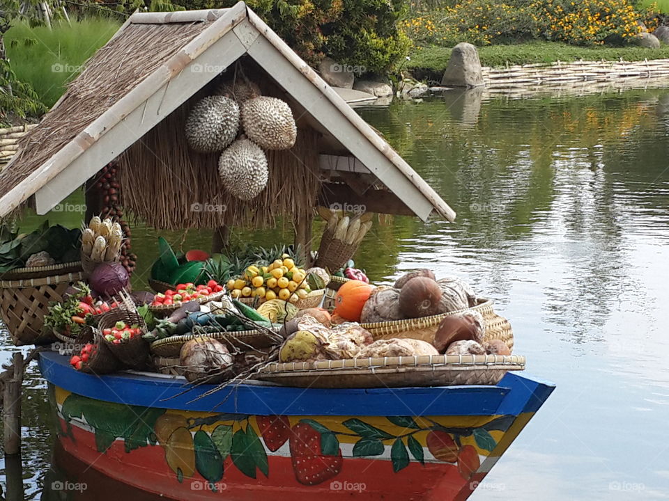 Floating market. Lembang floating market in Bandung, Indonesia