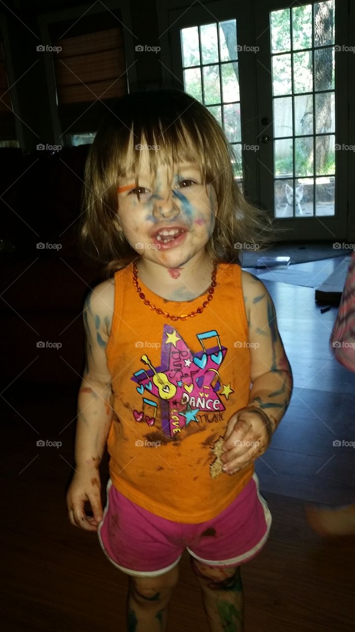 Future Artist. She colored herself with markers