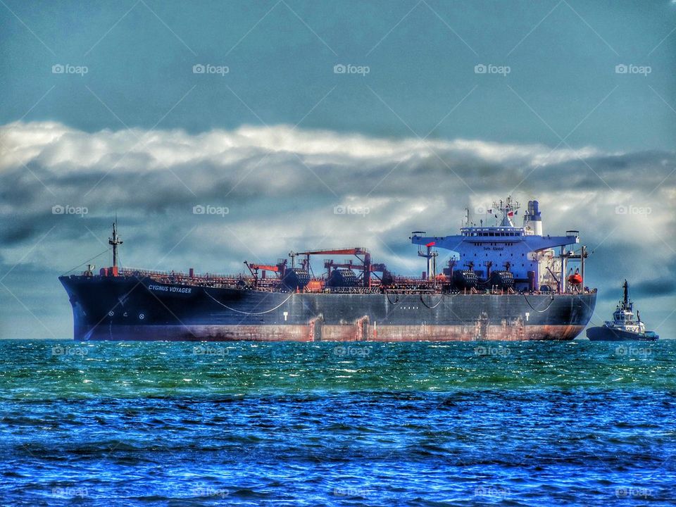 Oil Supertanker at Sea