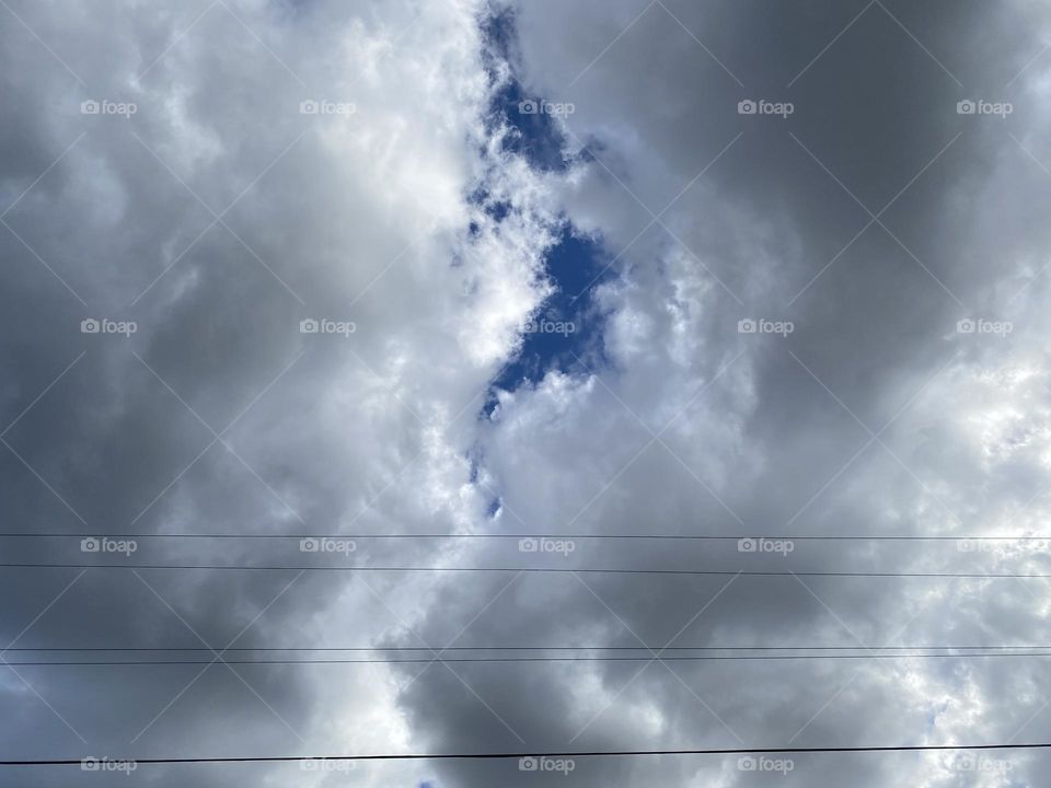 Gray clouds blue sky 