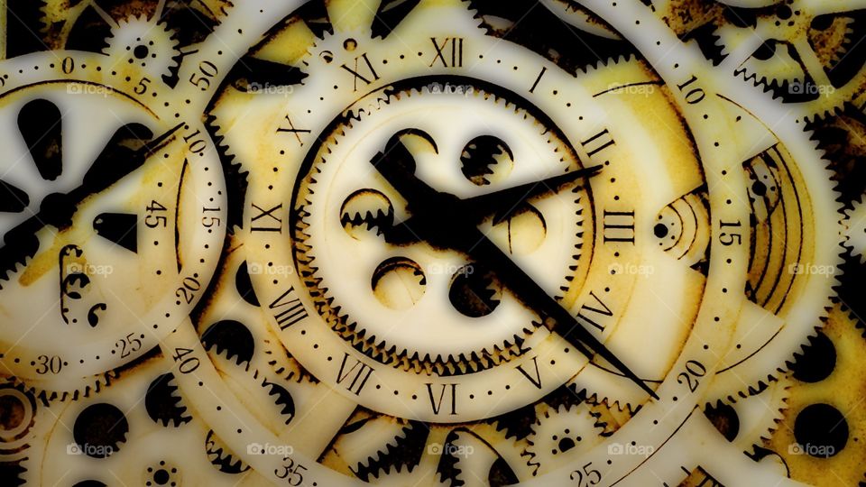 Clock . Detail from a huge clock at Beijing's Science and Technology Museum 