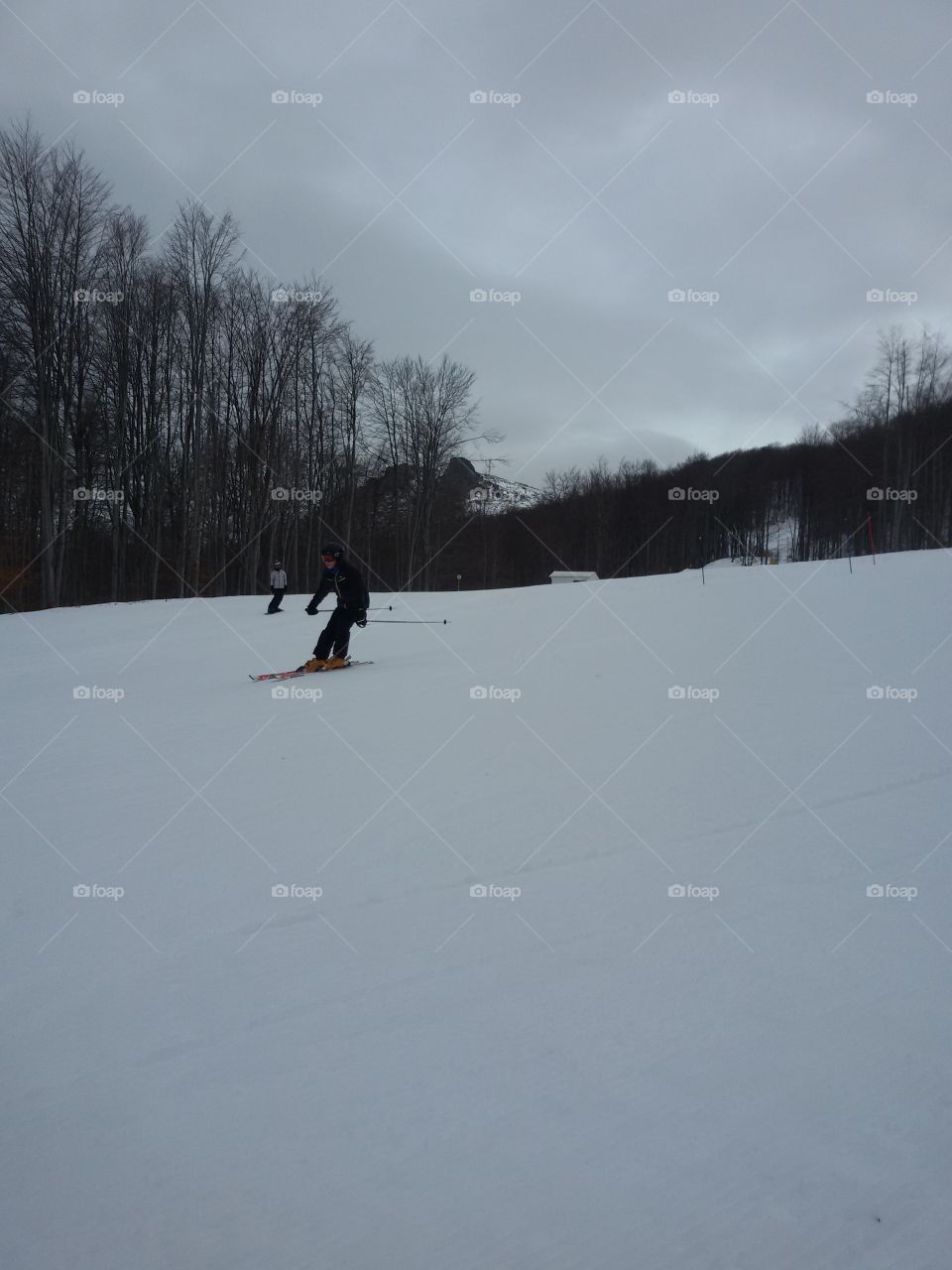 Skiing on the snow mountain