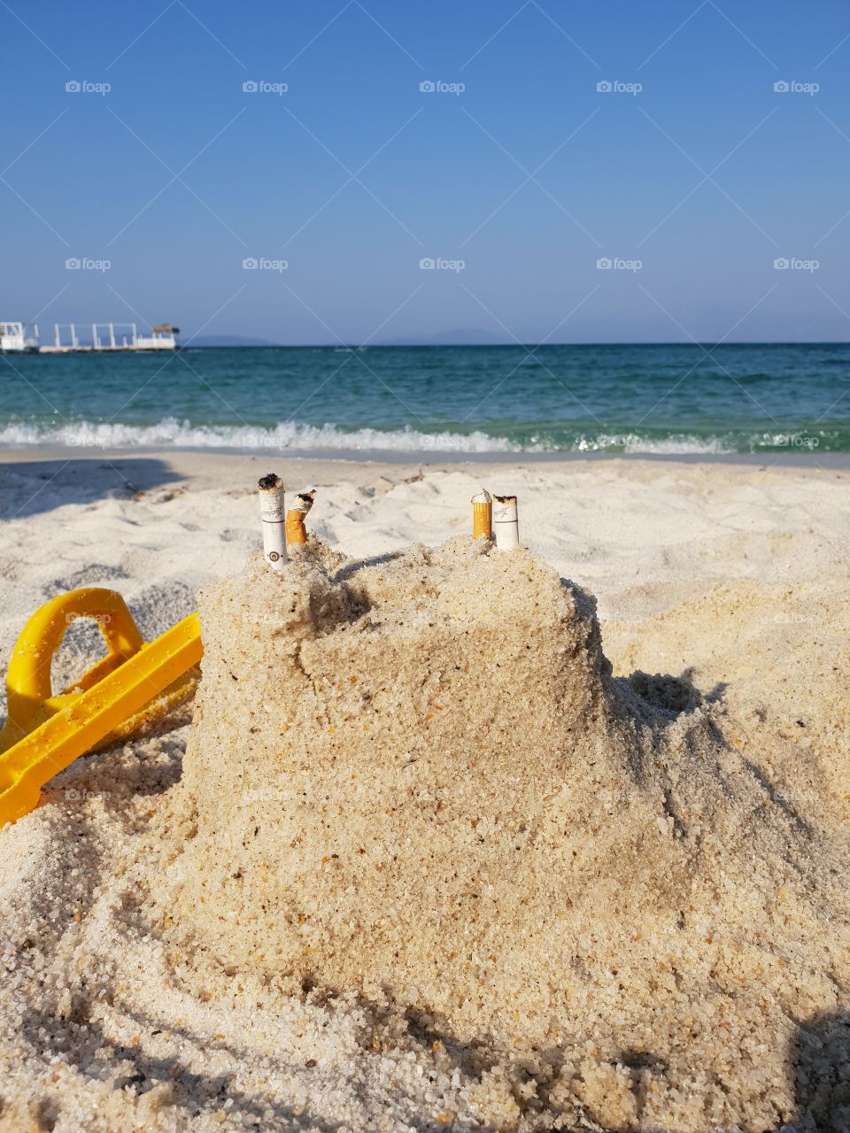 sandcastle on beach