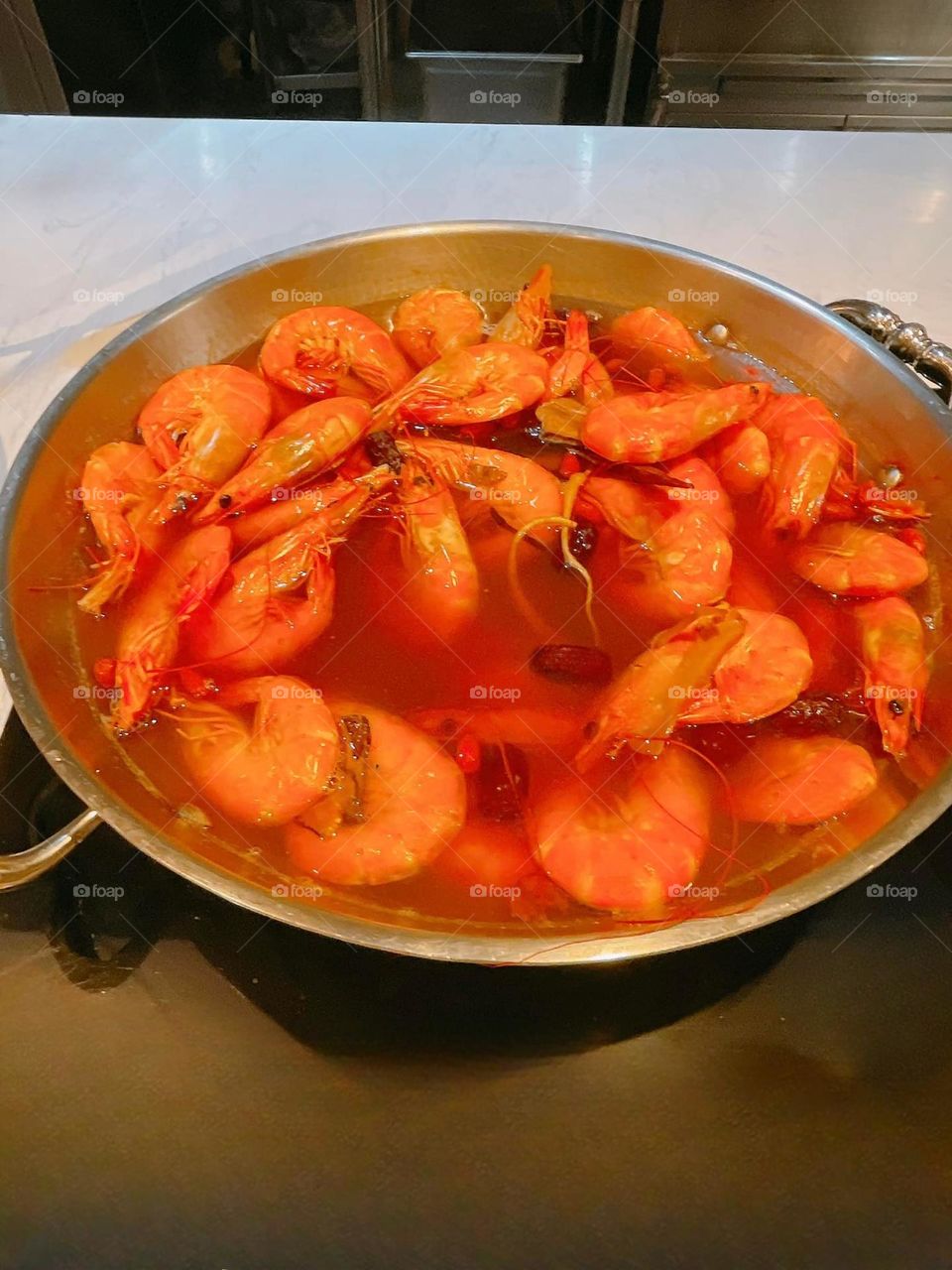 Delicious boiled shrimp meals