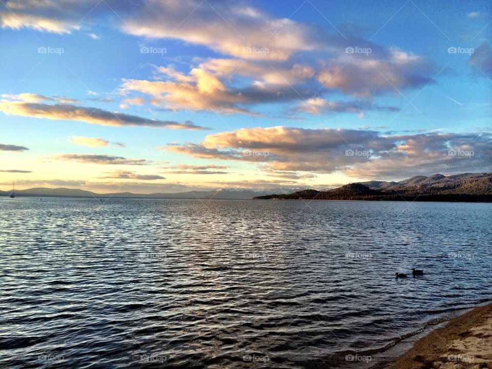 View of sea at sunset