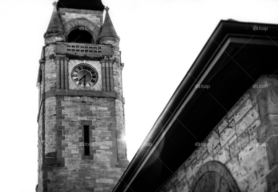 Clock Tower. Union Pacific Railroad Depot in Cheyenne, Wyoming .