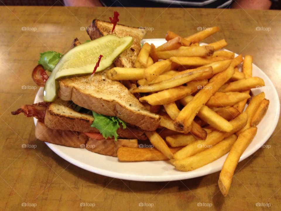Sandwich and fries