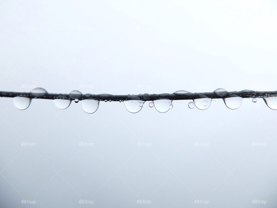 Raindrops on a wire