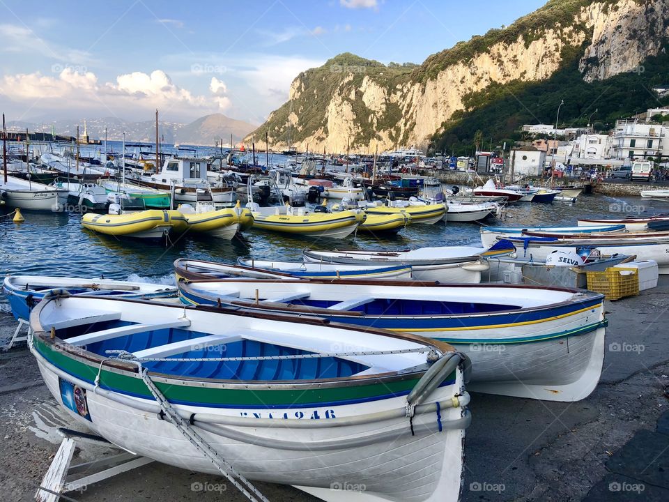 Boats at the Port Marina Grande In Capri