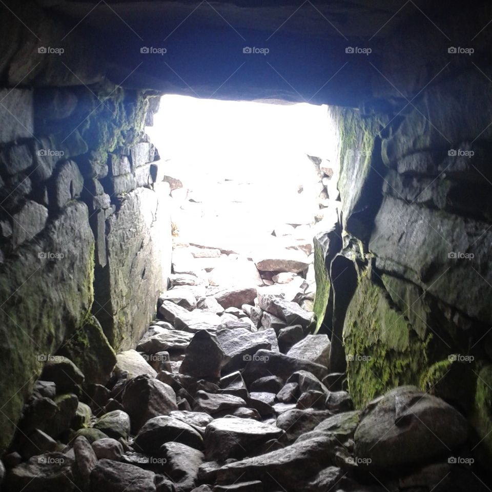 Passage grave at the top of Slieve Gullion,  supposedly home of the legendary  Cailleach.  Strange and  atmospheric  together.