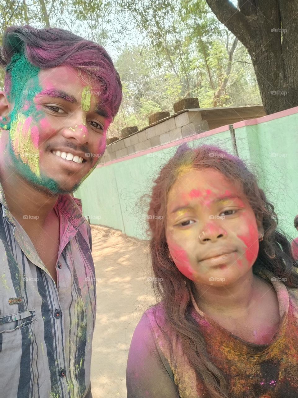 Holi injoy colour