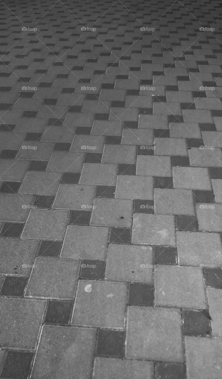 Pavement/asphalt/road/street with cube geometric
texture design in monochrome