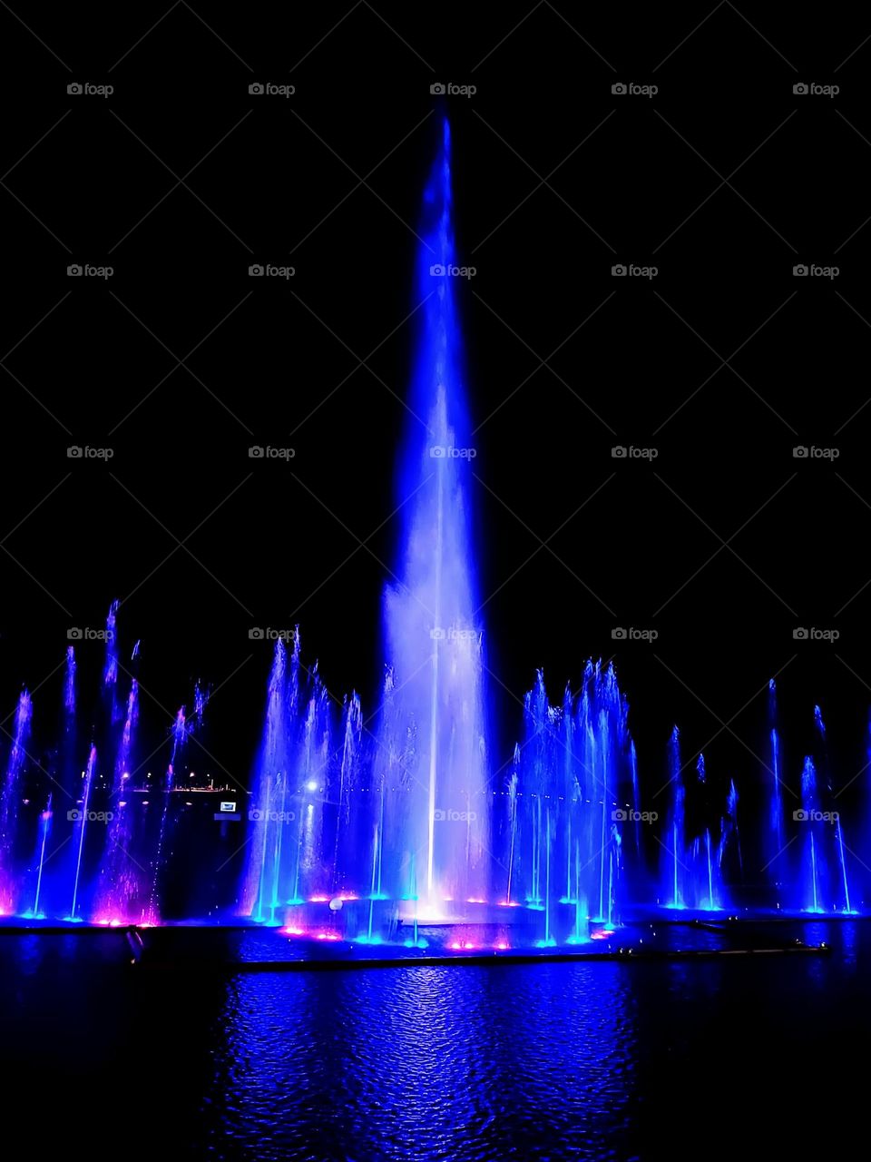 The colorful musical dancing fountain.
