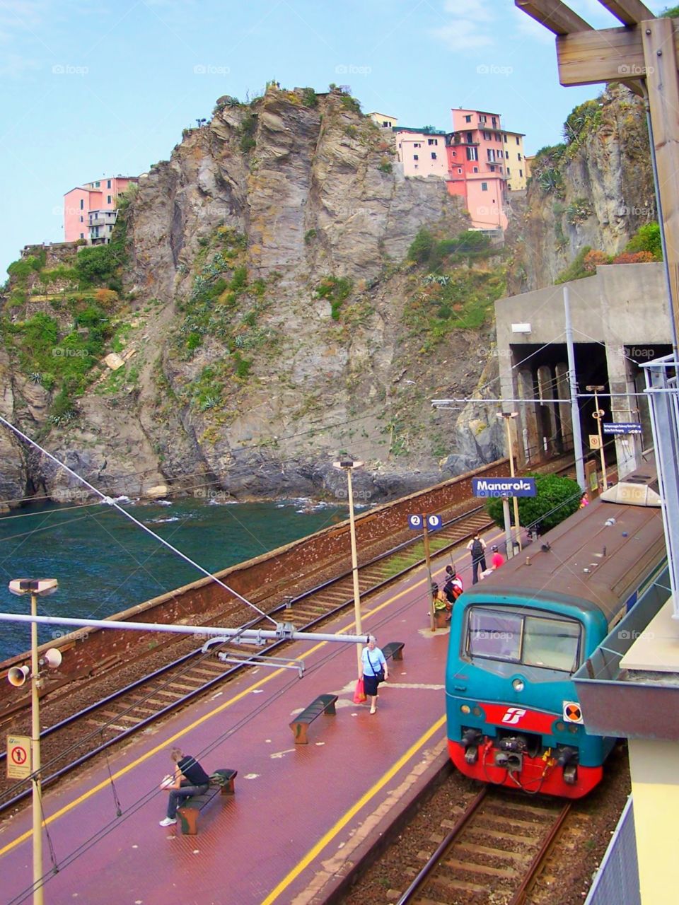 Train station at Manarola in Cinque Terre, Italy, aka (along the lovers’ walk). 