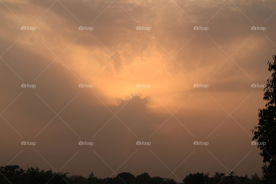 Muted color of a sub behind the clouds