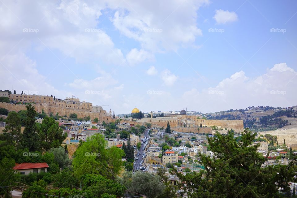 panoramic view of old City Jerusalem of Israel