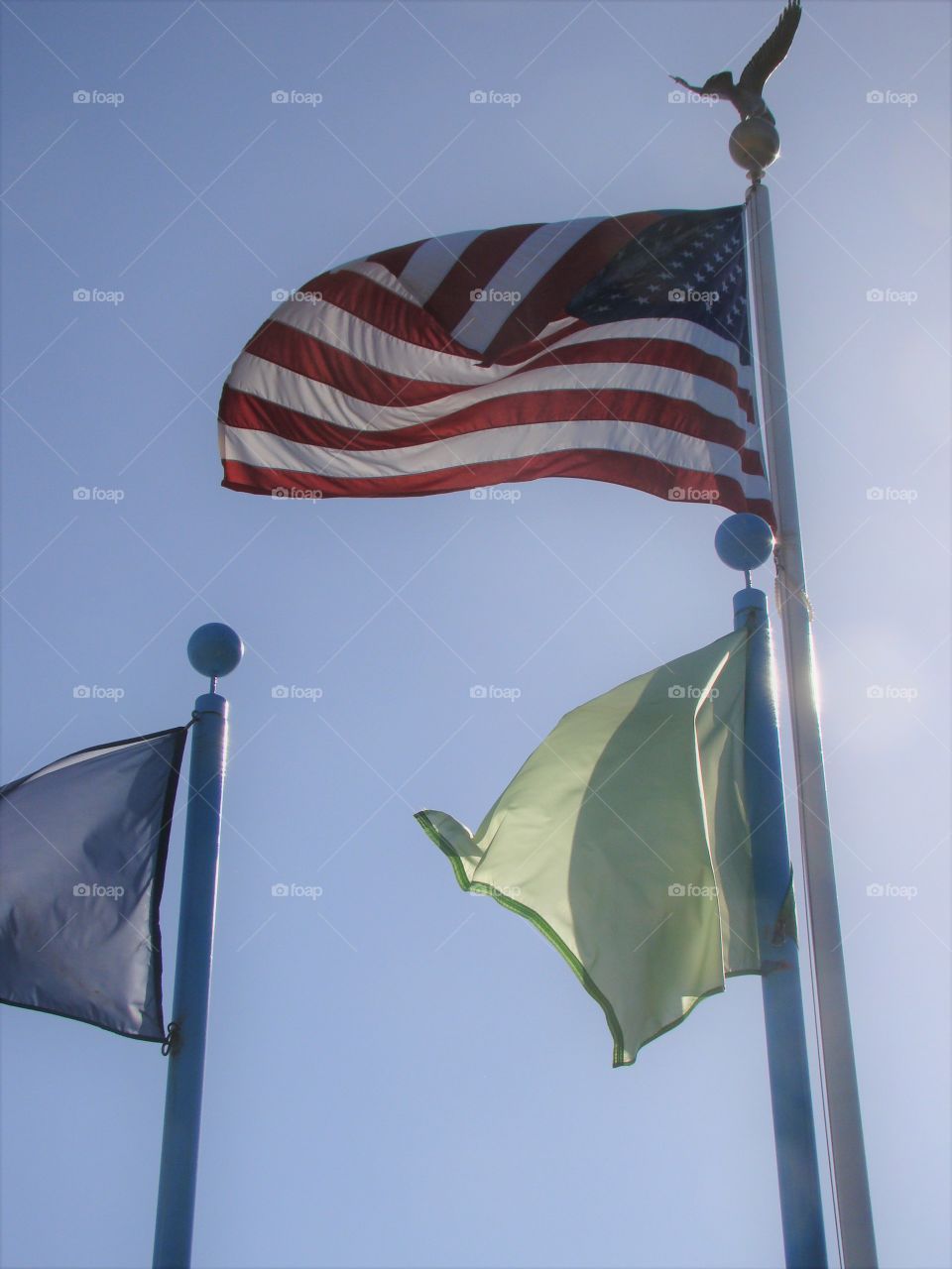 Flags blowing