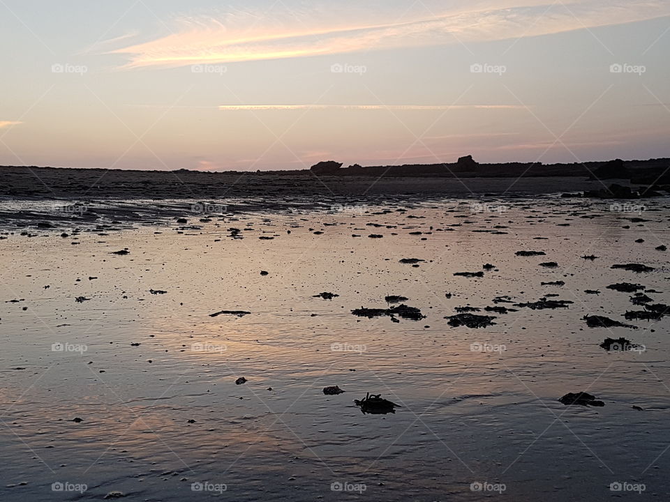 Moroccan sunset beach sea roc