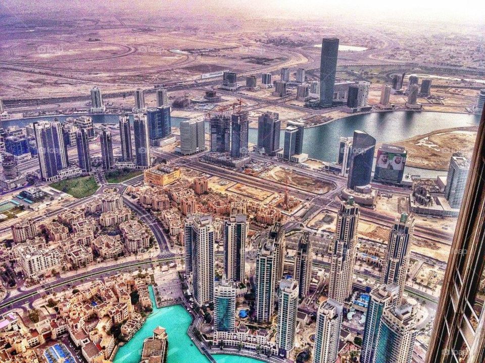 On top of the world in Burj Khalifa Dubai UAE