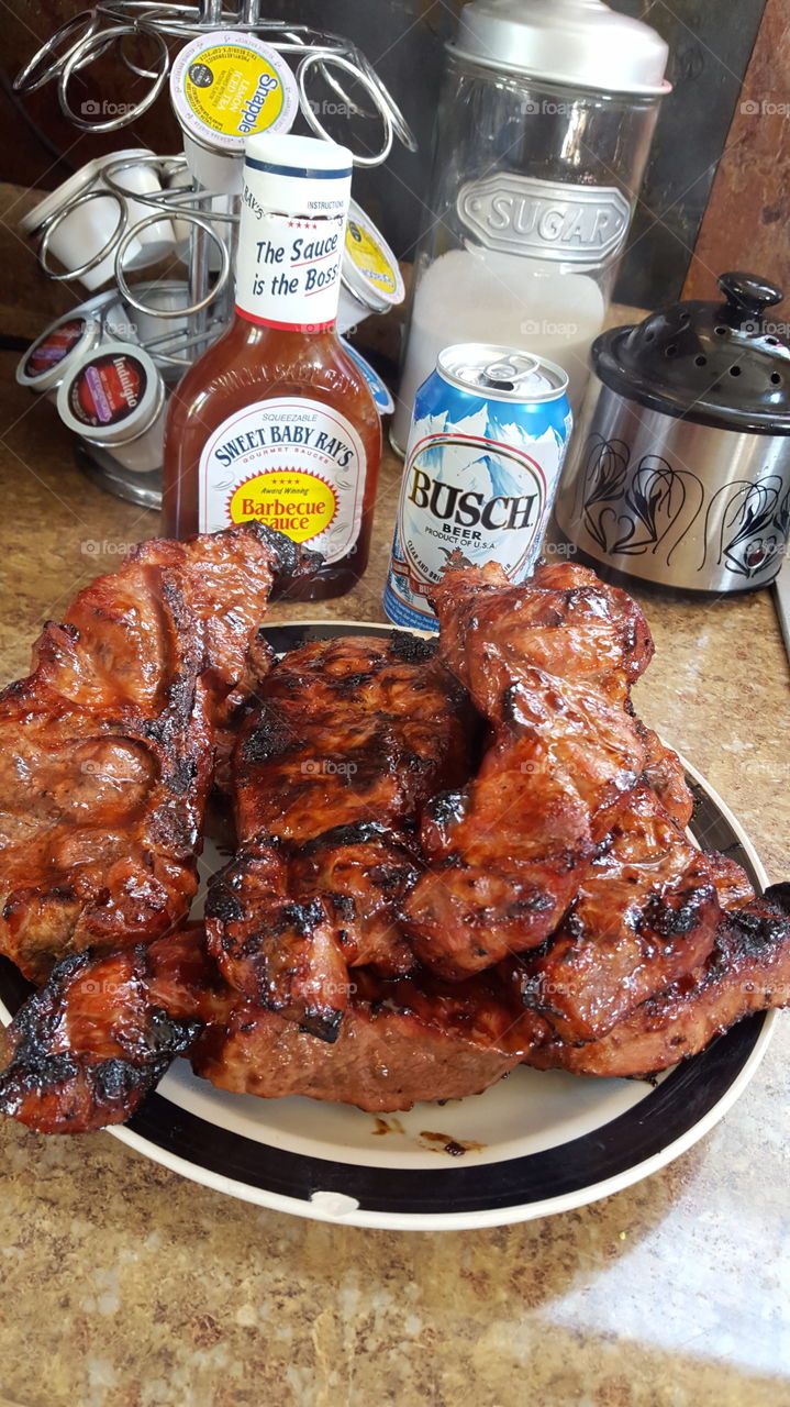 beer and ribs