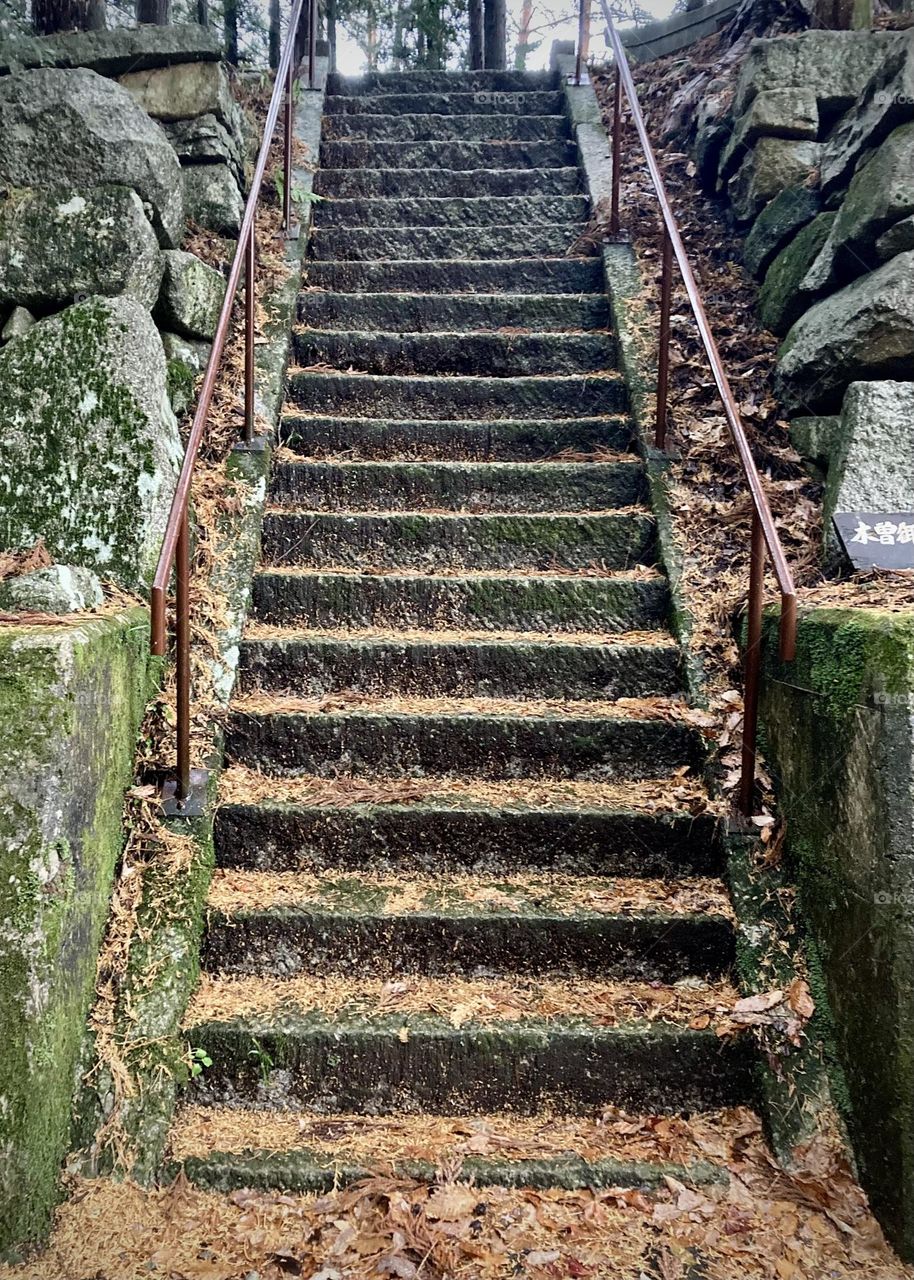 Stone stairs to shrine 