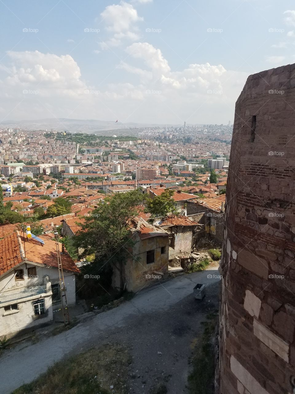 a view from the top of Ankara castle in Turkey