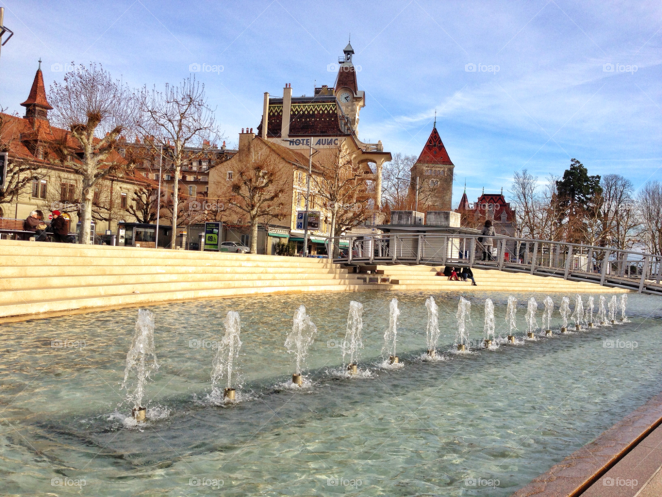 city water fountain building by Elina