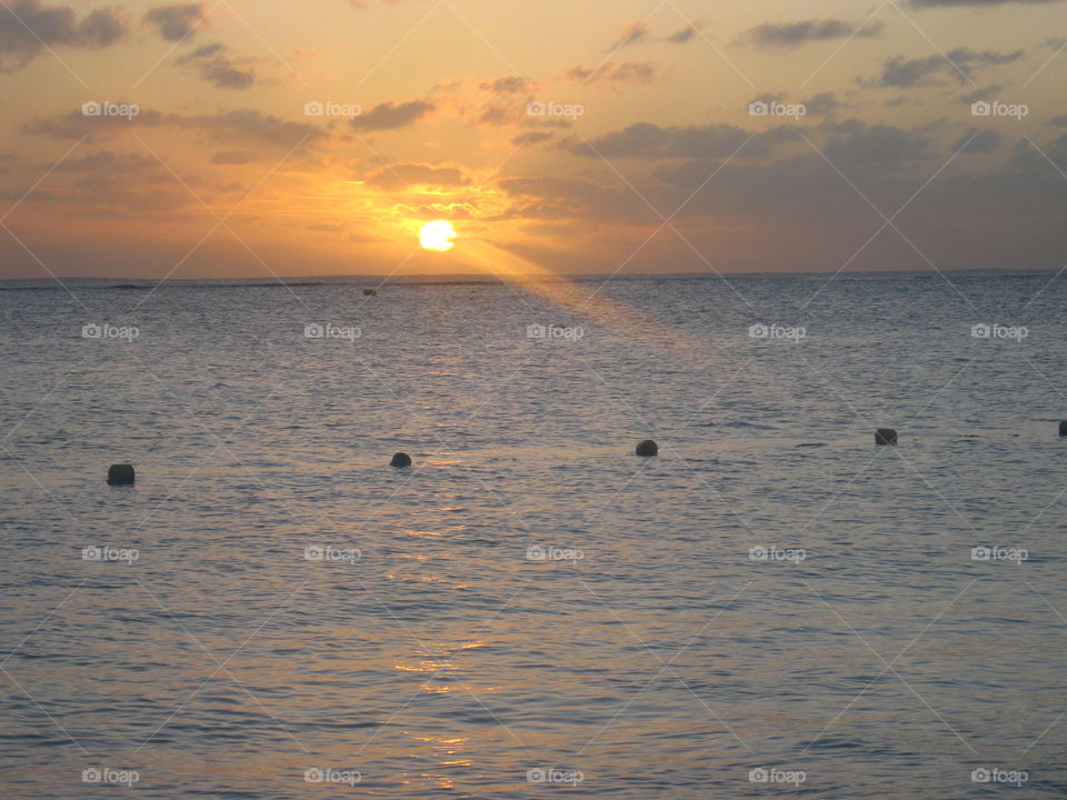 The sun set in Mauritius