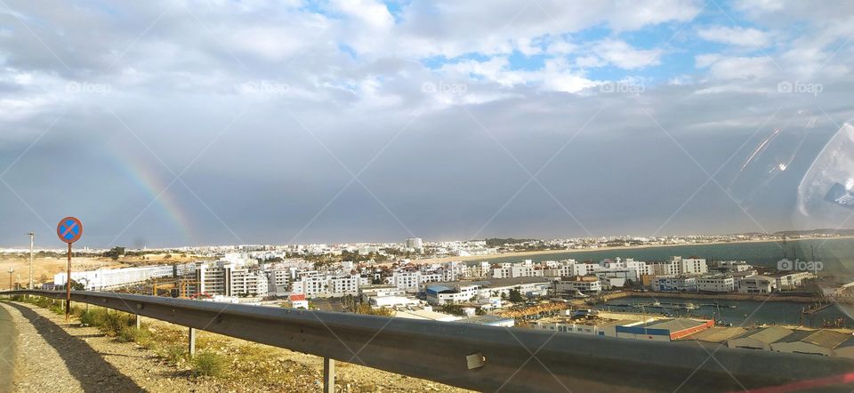 nice view of sky and rainbow