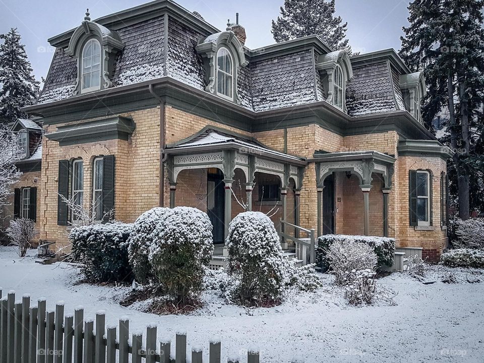 Pretty old house in winter