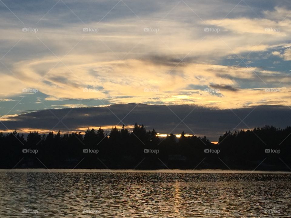 Water, Sunset, Lake, No Person, Dawn