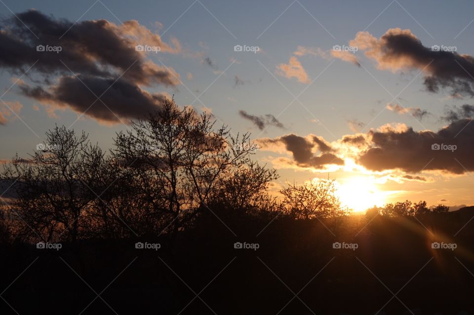 Clouds and sunset 