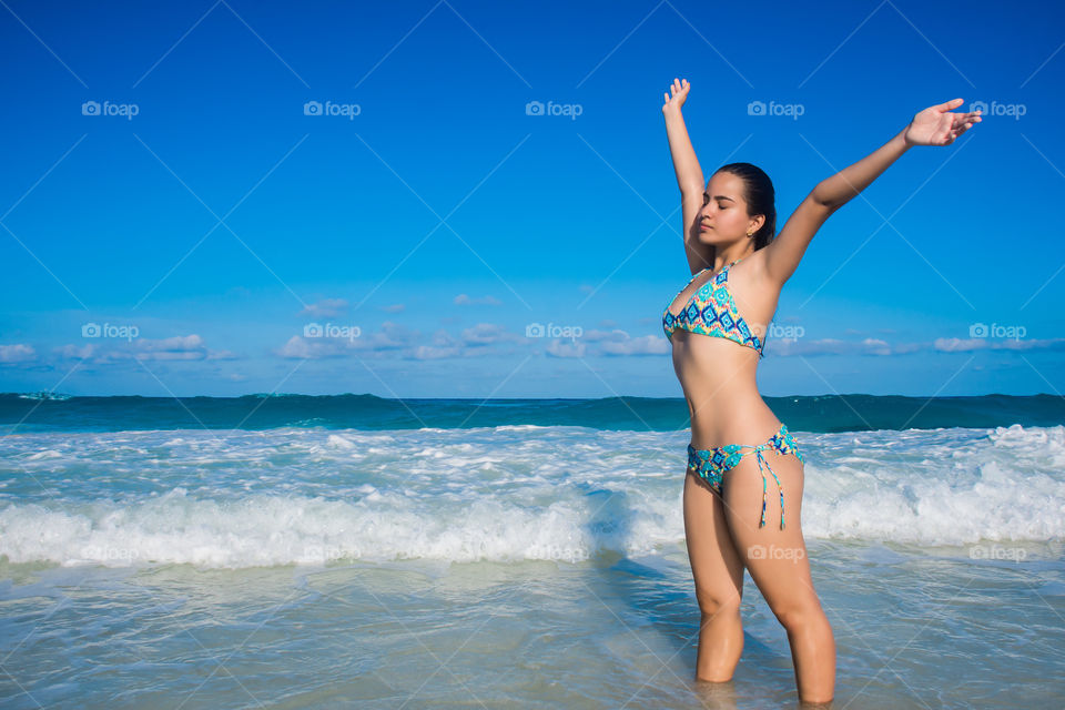 Beautiful girl in beach