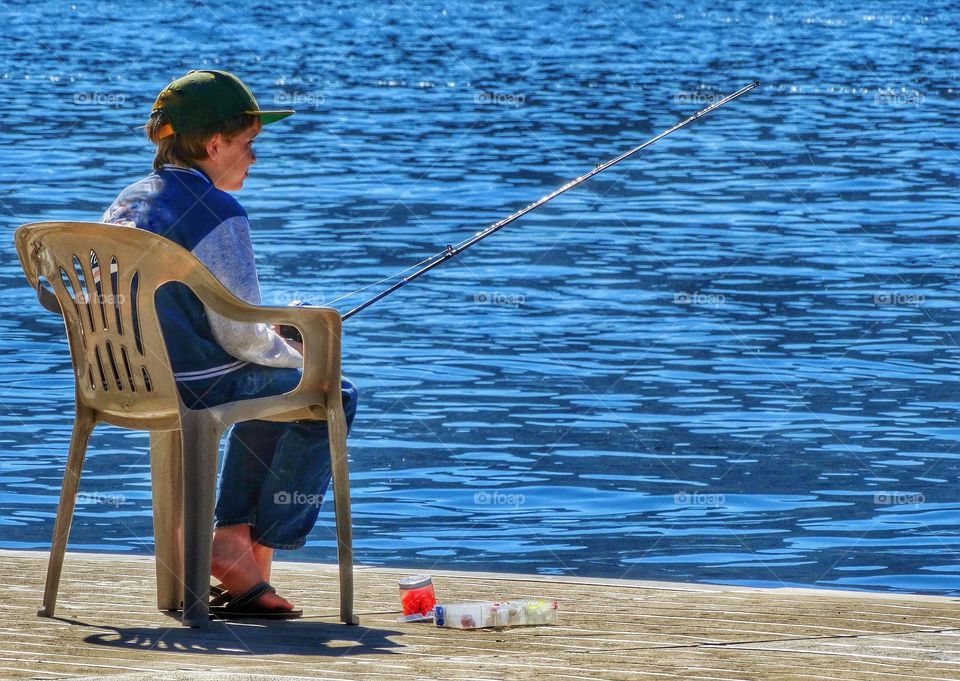 Young Boy Fishing