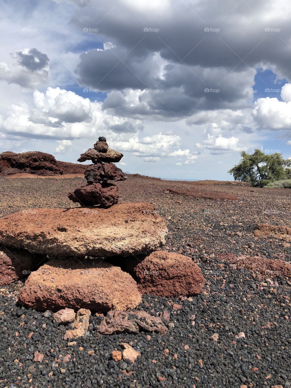 All in Balance. Volcanic rocks from Craters of the Moon balanced on top of each other. 