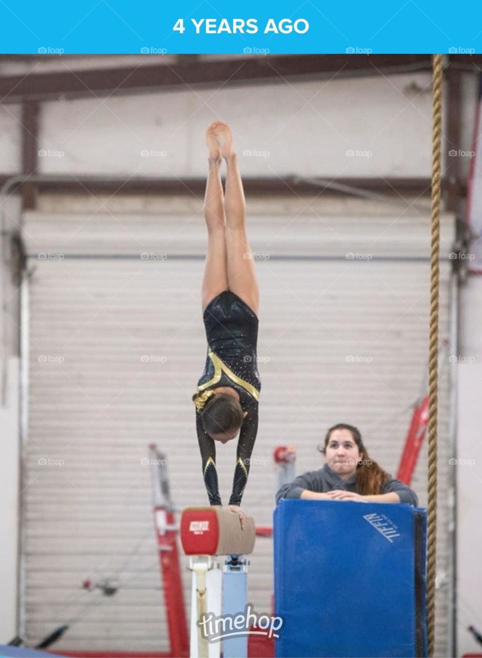 Handstand on the beam