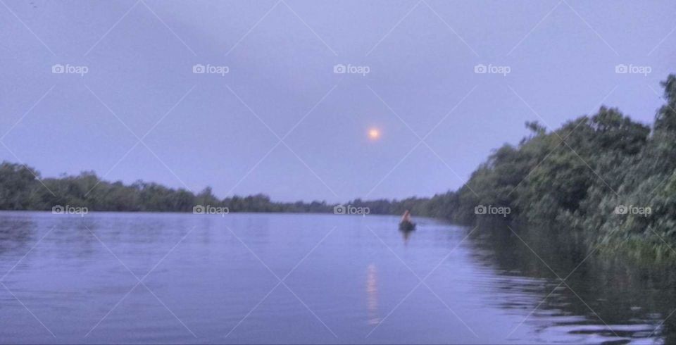 Morniing.. After the Super Blue Blood Moon last night in the Pawan River, West Borneo, Indonesia.