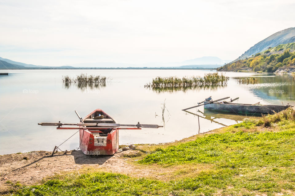 Fishing boat in the lake