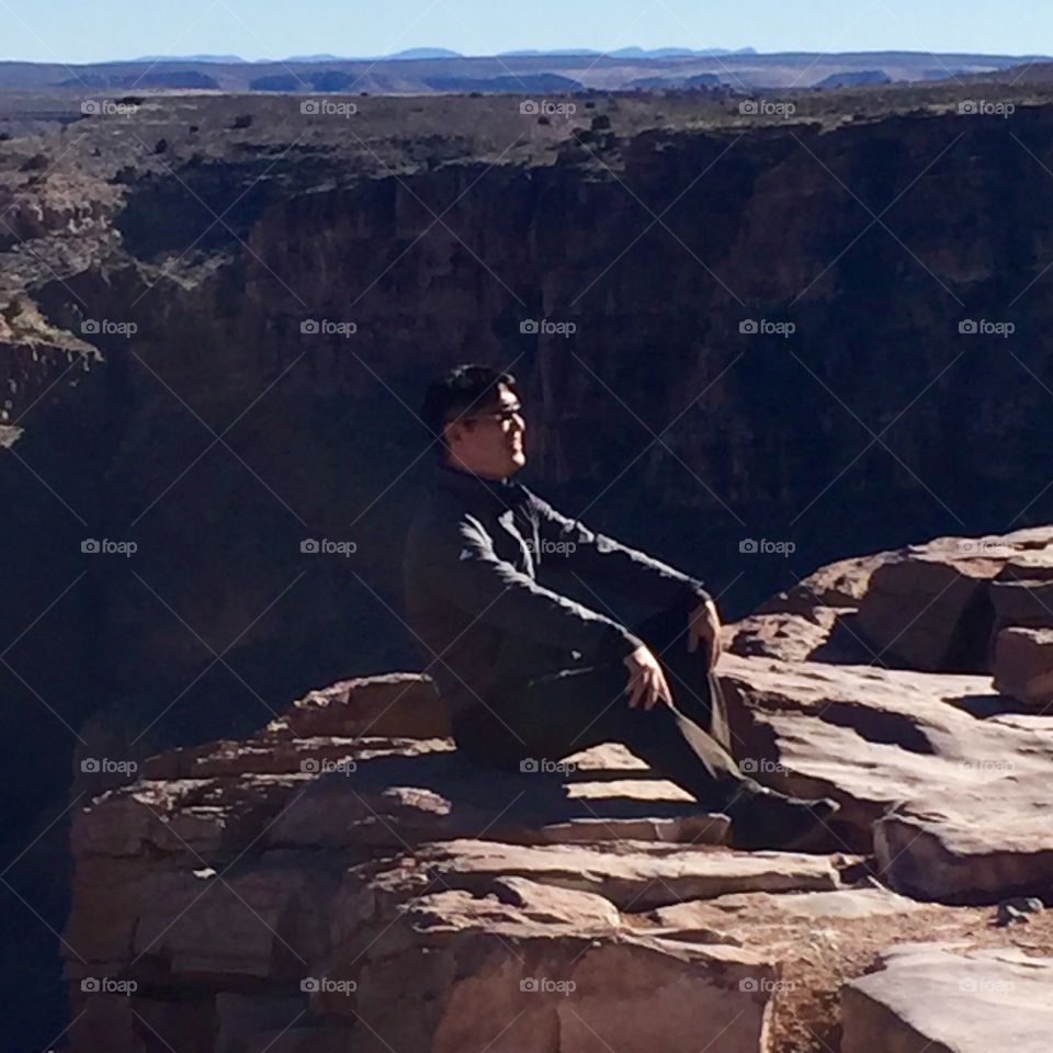 At the edge of the Grand Canyon 