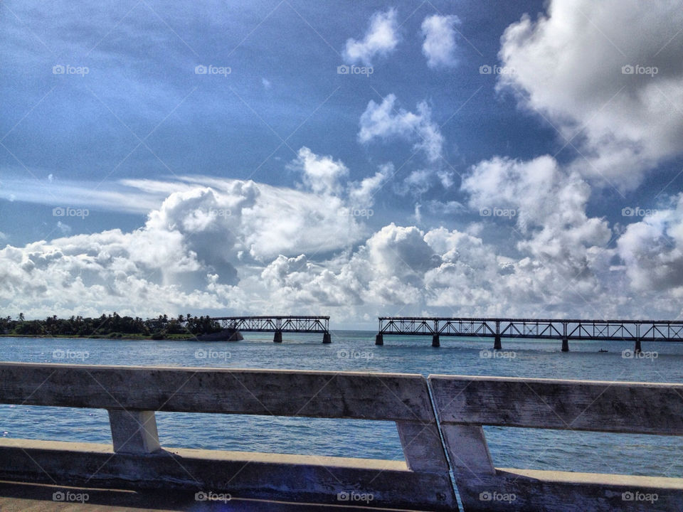 sky clouds bridge steel by angeljack