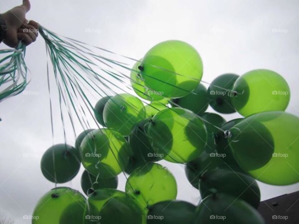 Green balloons