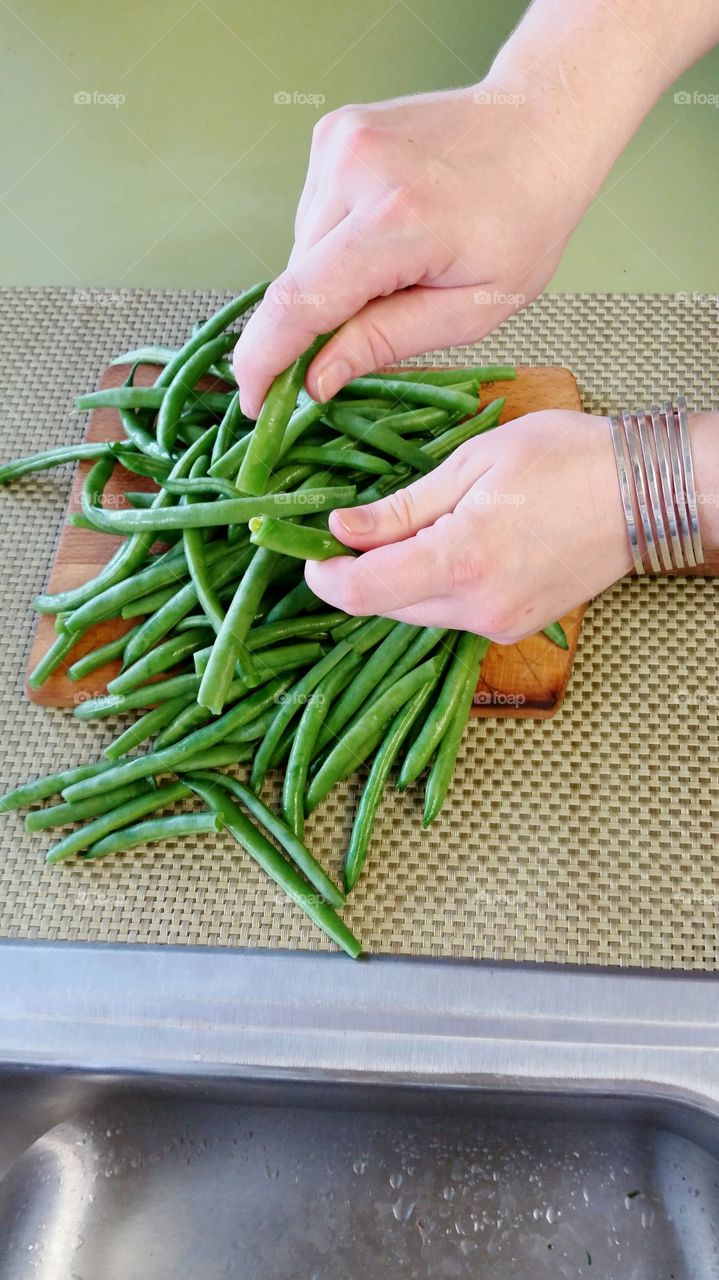 green beans. Fresh green beans, crisp and healthy