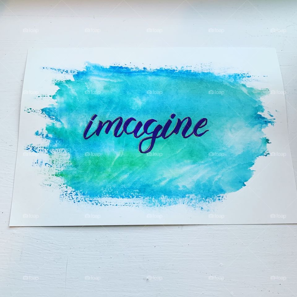 Watercolor Lettering Imagine