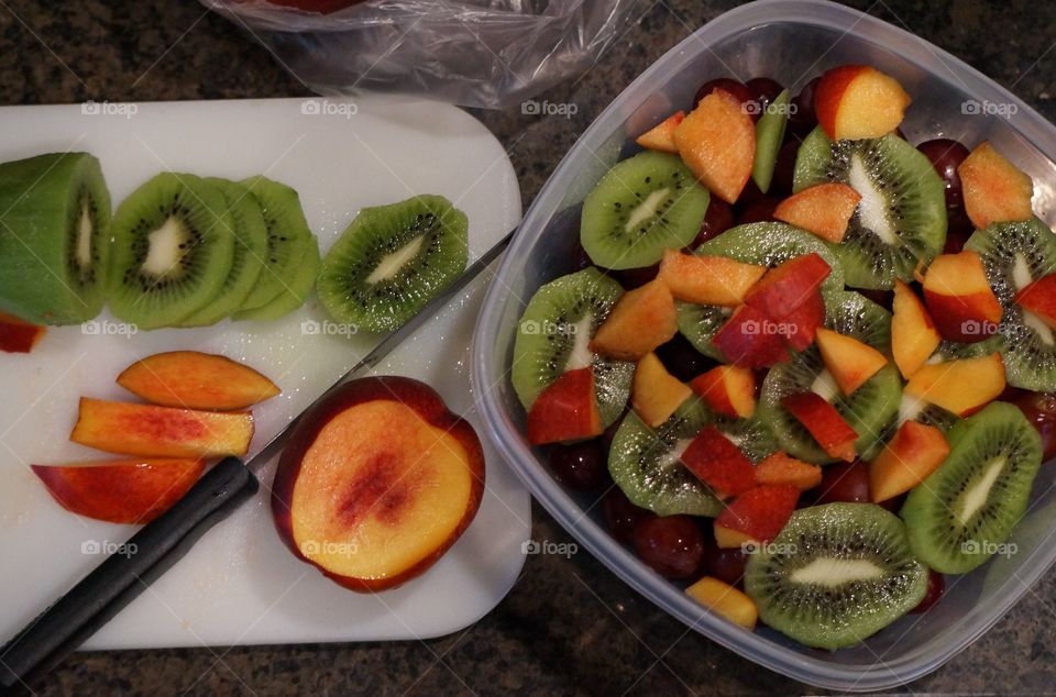 Colorful fresh fruit salad