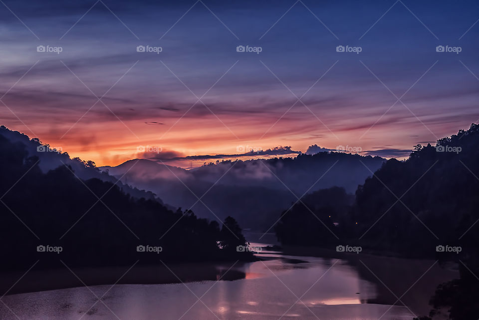 View of lake during sunset