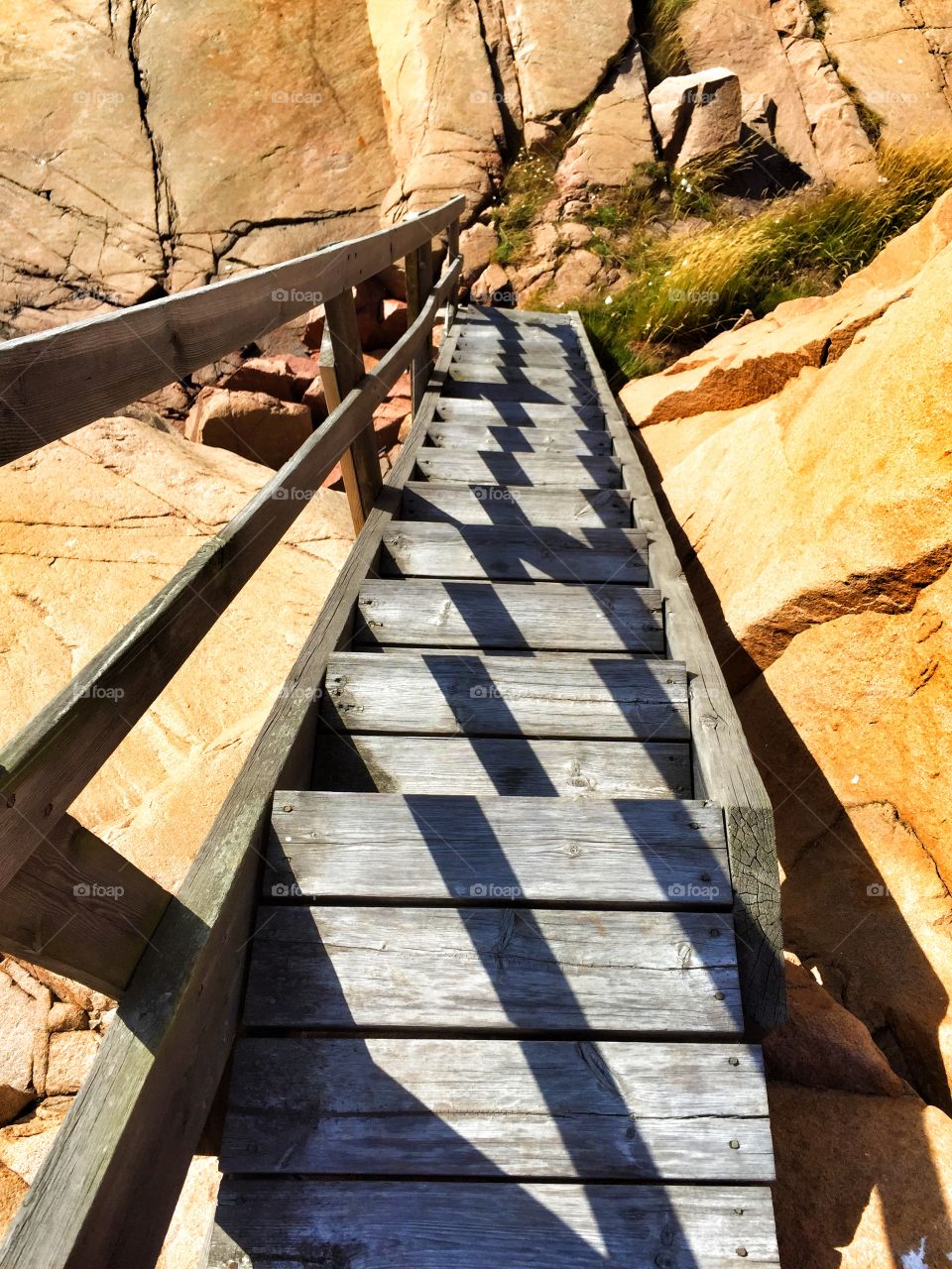 Stairway to heaven. Stairs in the famous rocks of Bohuslän in Sweden