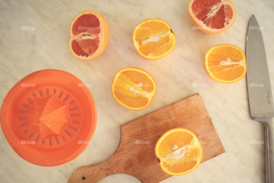 Orange and grapefruit juice