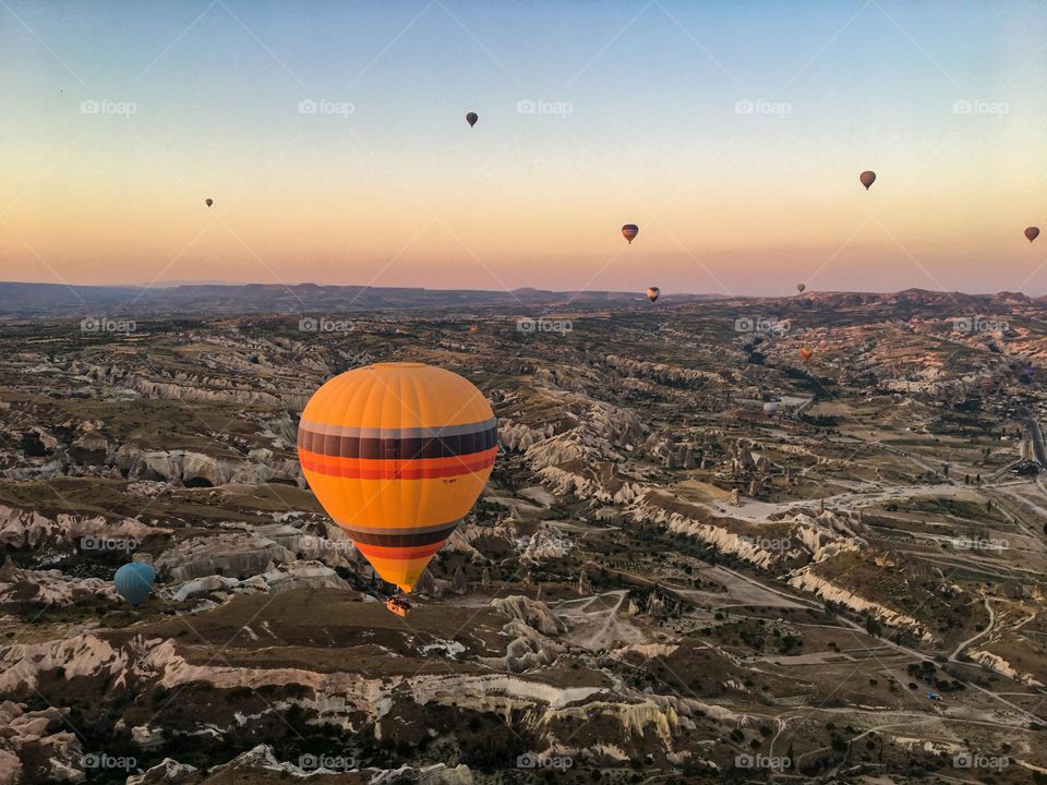 Flight on hotair balloon 